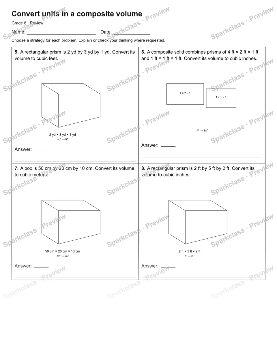 Convert units in a composite volume — Review — page 2