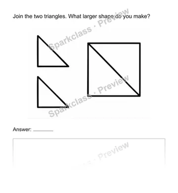 Compose larger shapes from smaller shapes — Kindergarten problem preview
