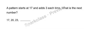 Read a pattern table — Grade 3 problem preview