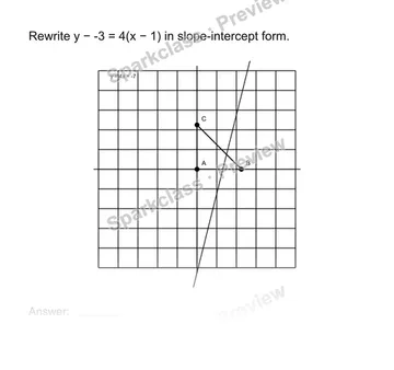 Rewrite point-slope form — Grade 8 problem preview