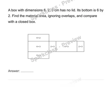 Connect rectangular-prism nets and surface area — Grade 6 problem preview