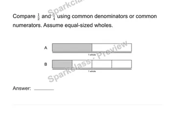 Compare with equivalent forms — Grade 4 problem preview