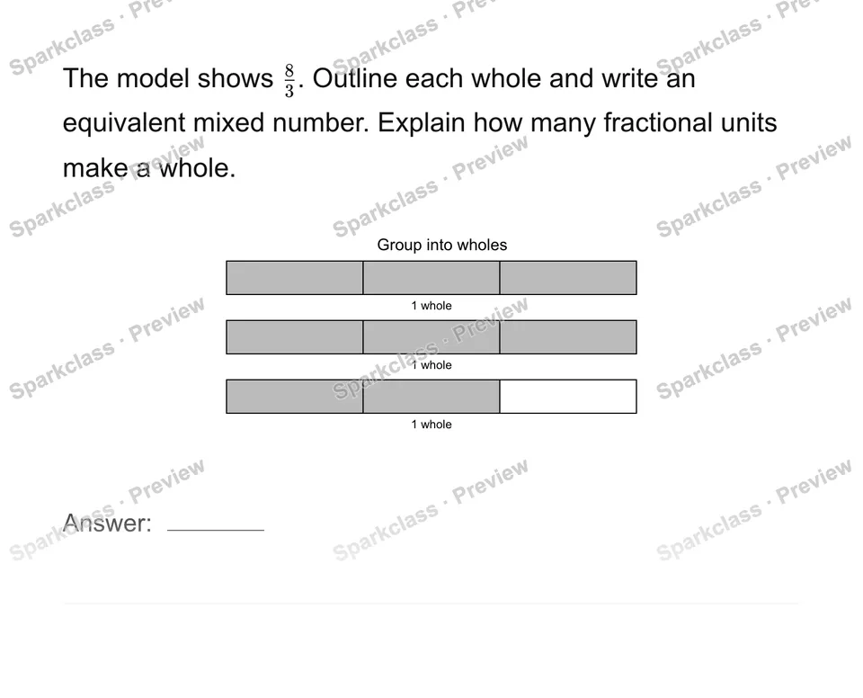 Group fractional units into wholes — page 1