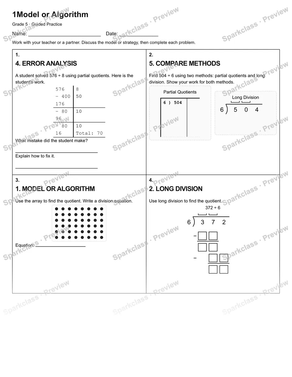 1Model or Algorithm — Guided Practice — page 1