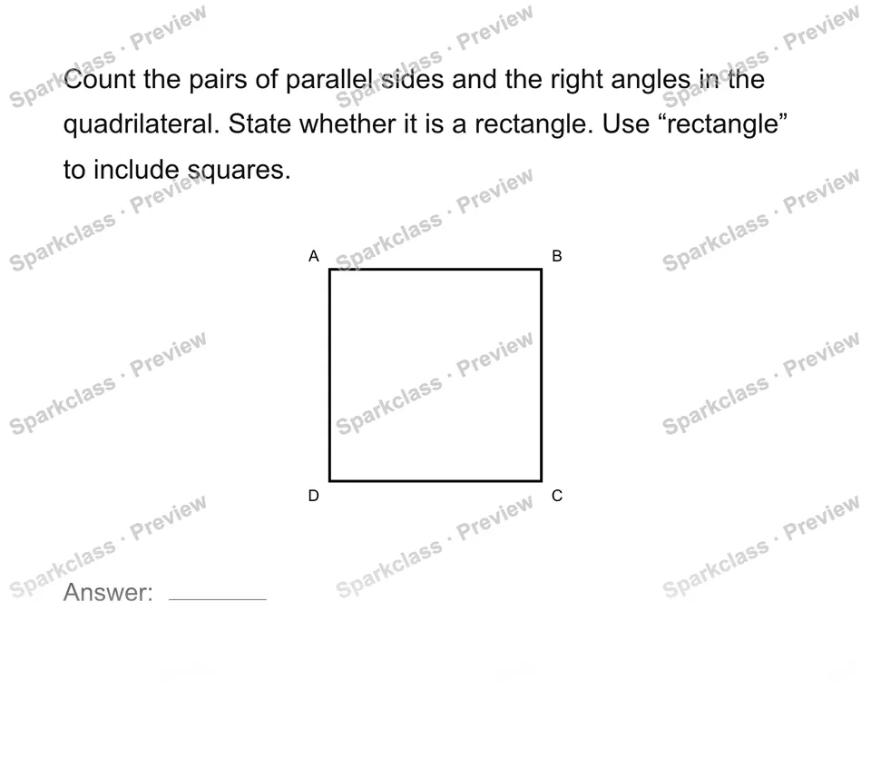 Classify quadrilaterals by properties — page 1