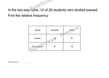 Read a two-way table — Grade 8 problem preview