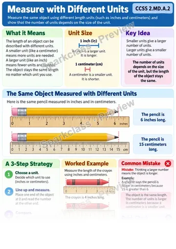 Knowledge Guide · Measure with Different Units — Grade 2 worksheet preview