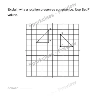 Justify congruence by transformations — Grade 8 problem preview