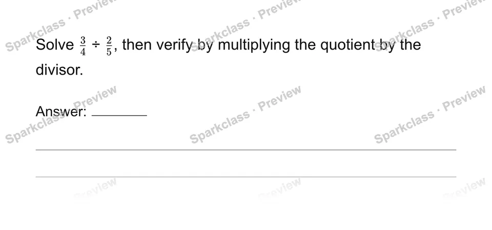 Compute and explain fraction division — page 1