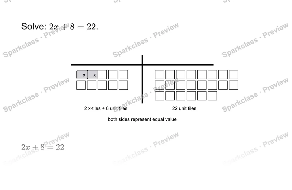 Solve a two-step equation — page 1