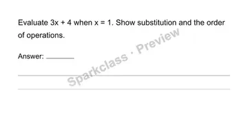 Substitute values into expressions and formulas — Grade 6 problem preview
