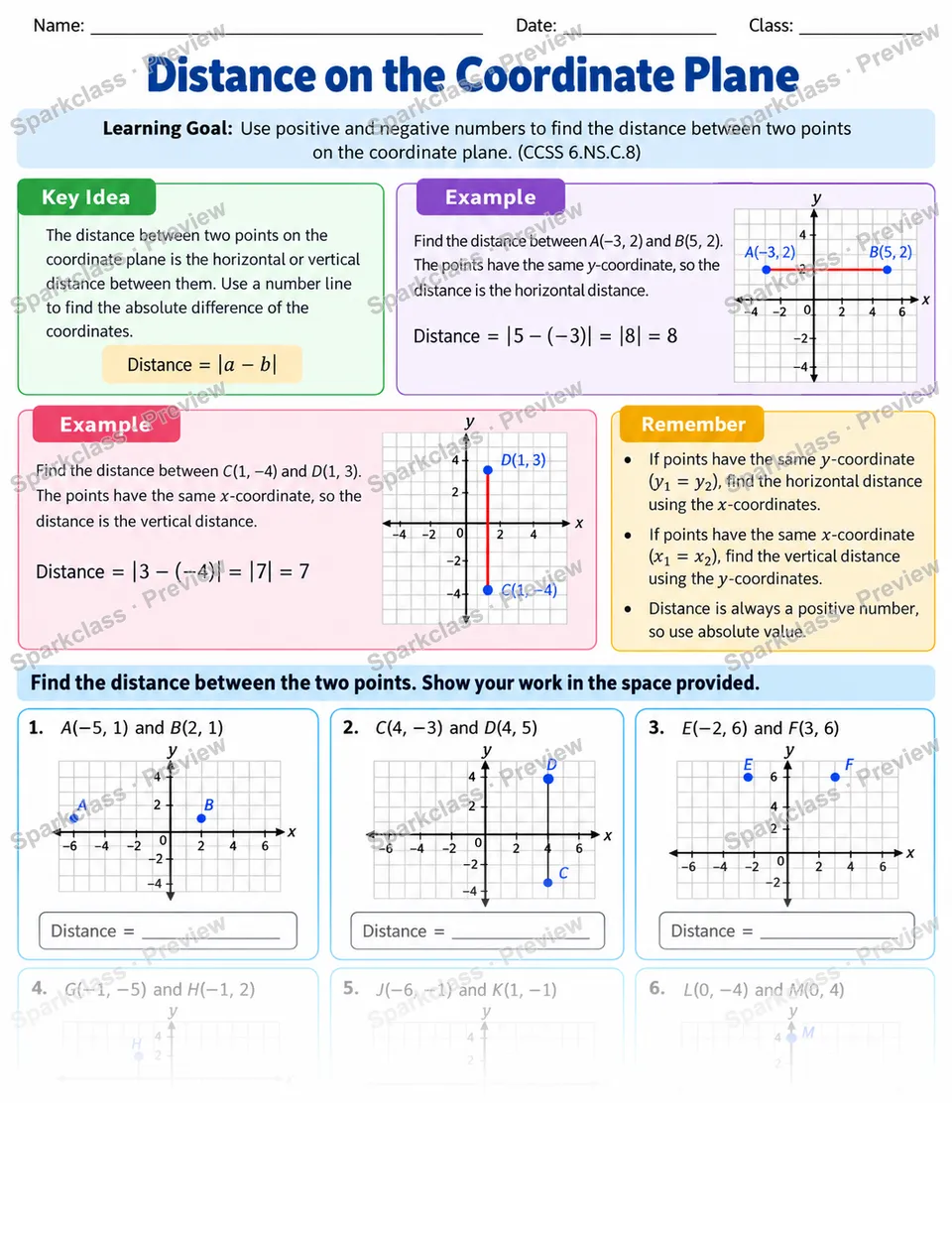 Coordinate Distance — page 1