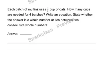 Solve fraction multiplication stories — Grade 4 problem preview