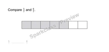 Compare same denominators — Grade 3 problem preview