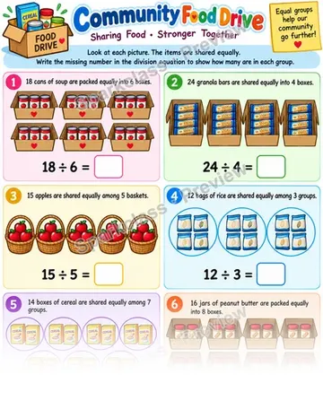 Division as Equal Groups — Grade 4 worksheet preview