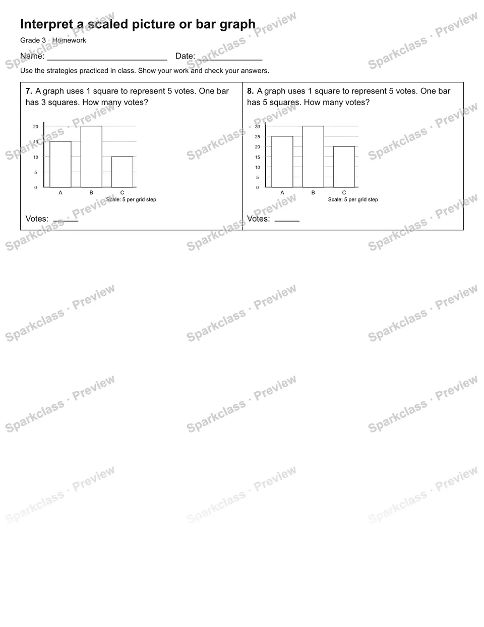 Interpret a scaled picture or bar graph — Homework — page 2