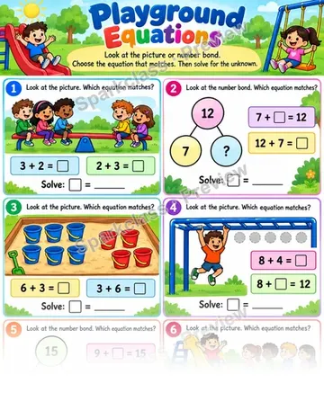 Choose Equation — Grade 1 worksheet preview