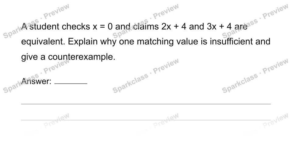 Generate and justify equivalent expressions — page 1
