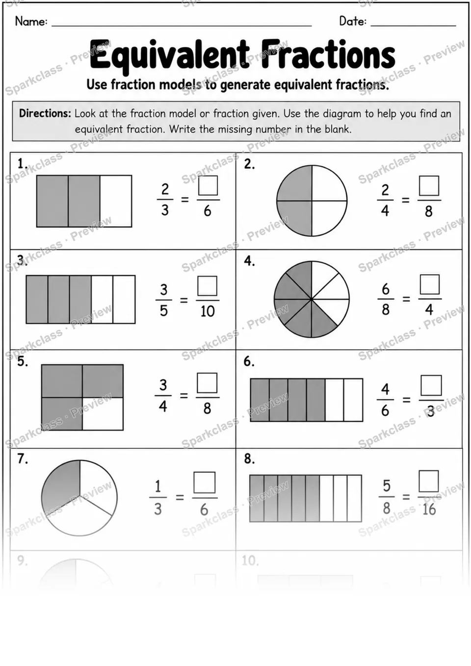 4.NF.A.1 · 1 Equivalent Fractions Variant 01 — page 1