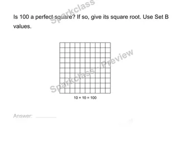 Identify perfect squares — Grade 8 problem preview