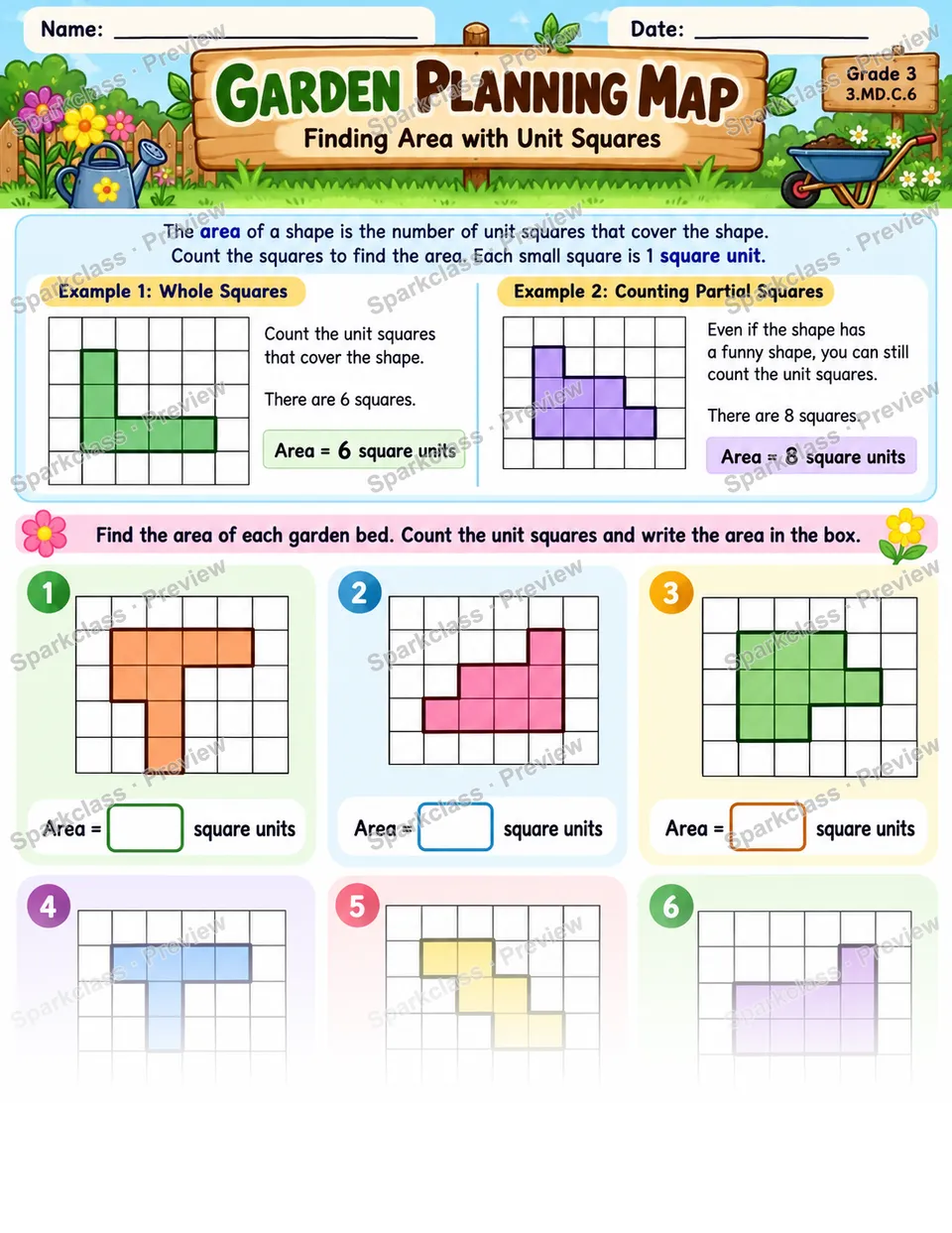 Count Unit Squares · Garden — page 1