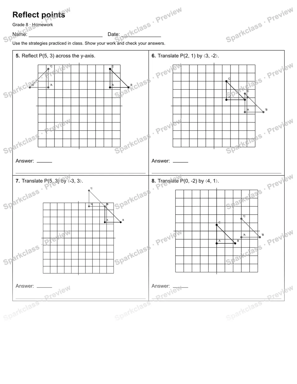 Reflect points — Homework — page 2
