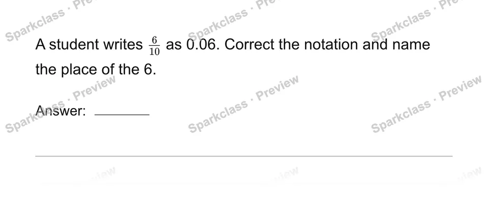 Write tenths as decimals — page 1