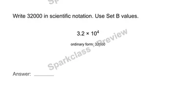 Read scientific notation — Grade 8 problem preview