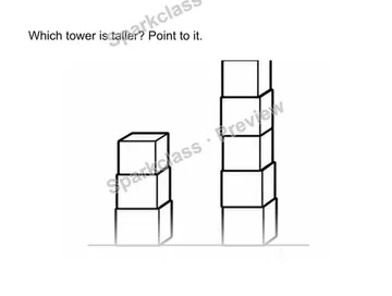 Compare length and height directly — Kindergarten problem preview