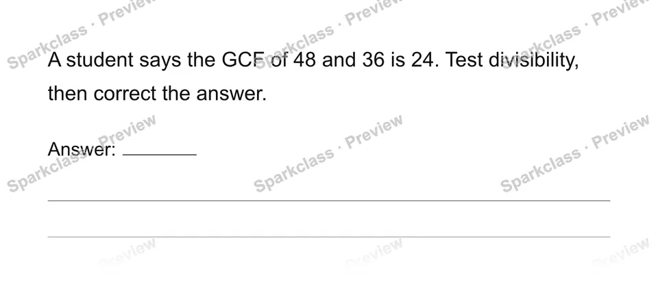Find greatest common factors — page 1