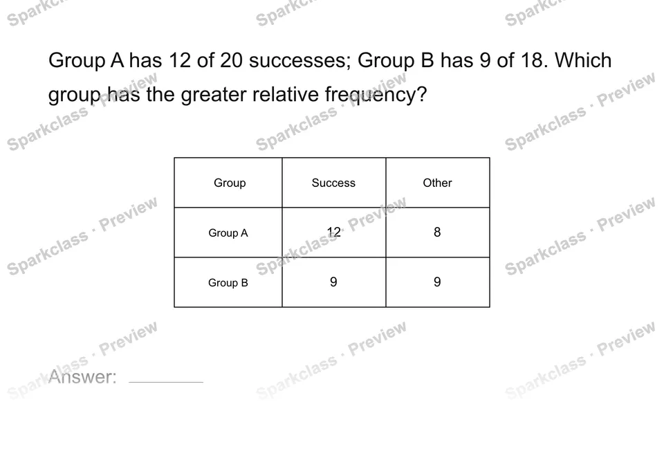 Compare relative frequencies — page 1