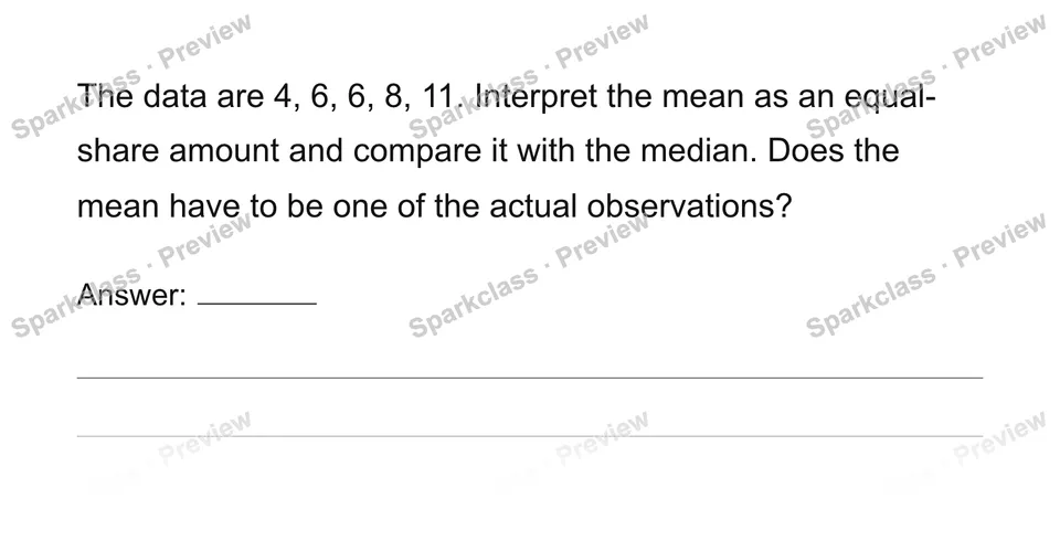 Compute and interpret mean and median — page 1