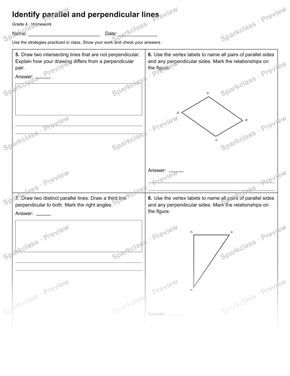 Identify parallel and perpendicular lines — Homework — page 2