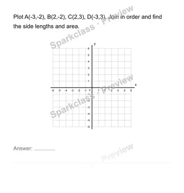 Draw and measure coordinate polygons — Grade 6 problem preview