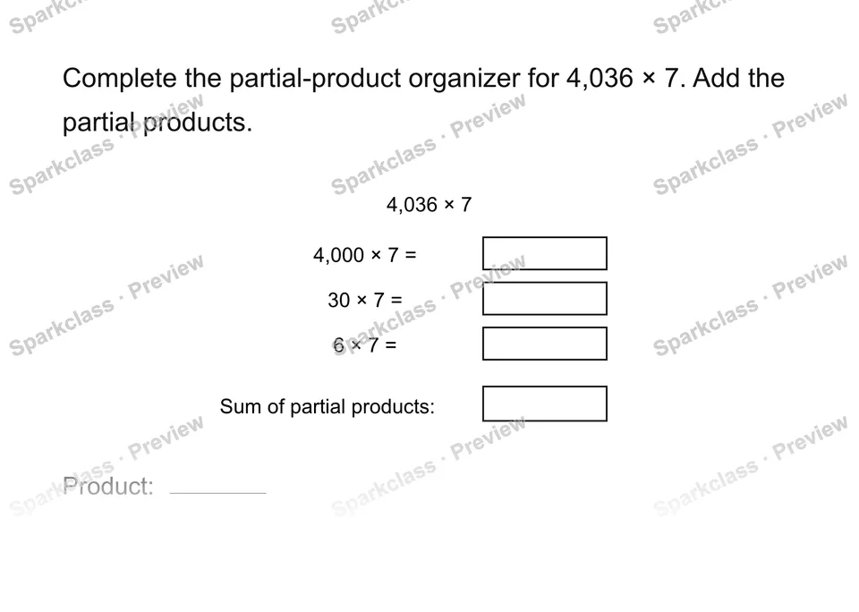 Multiply a four-digit number — page 1