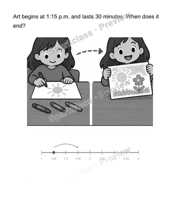 Time interval — Grade 2 problem preview