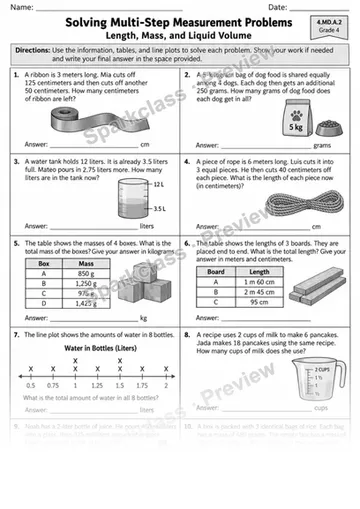 4.MD.A.2 · 2 Measurement Comparison Variant 02 — Grade 4 worksheet preview