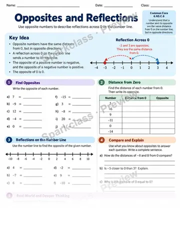 Opposites — Grade 6 worksheet preview