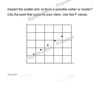Identify clusters and outliers — Grade 8 problem preview