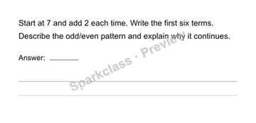 Generate and explain a number pattern — Grade 4 problem preview