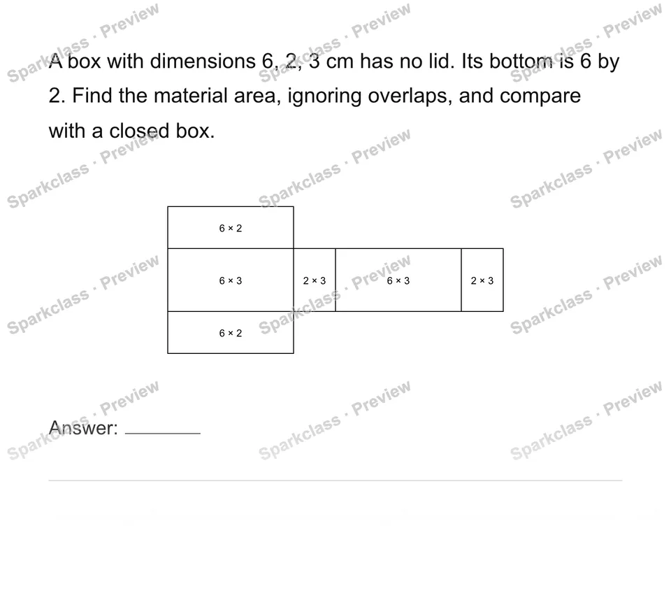 Connect rectangular-prism nets and surface area — page 1