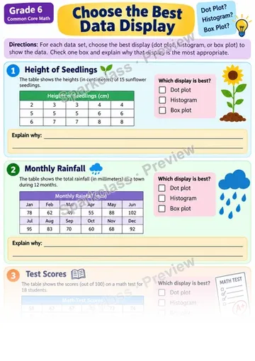 Choose Display — Grade 6 worksheet preview