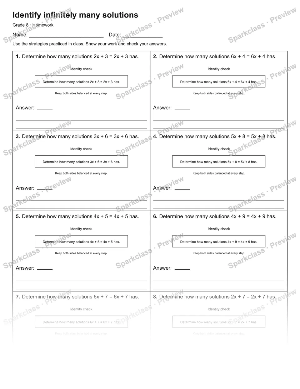 Identify infinitely many solutions — Homework — page 1
