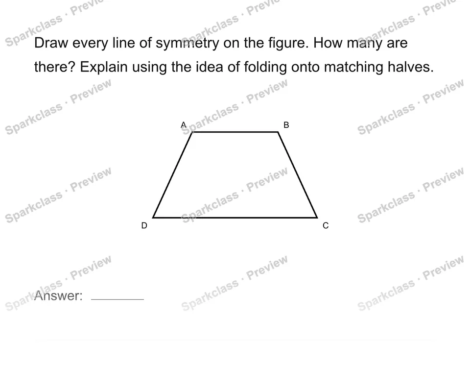 Identify and draw symmetry lines — page 1