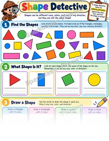 Shape Detective Classroom — Grade 1 worksheet preview