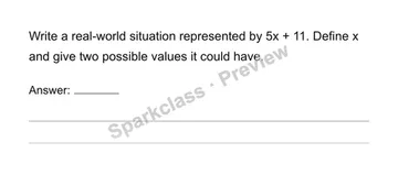 Use variables for unknowns and varying quantities — Grade 6 problem preview