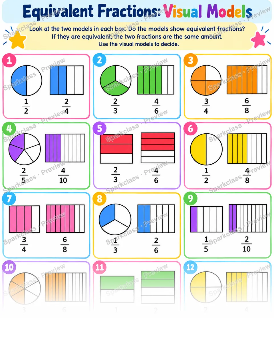 Equivalent Fractions Visual — page 1