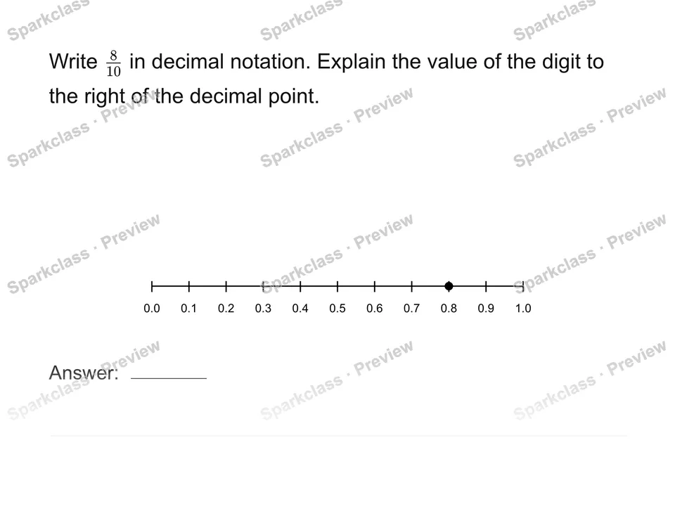 Write tenths as decimals — page 1