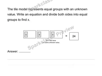 Solve multiplicative one-step equations — Grade 6 problem preview