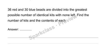 Find greatest common factors — Grade 6 problem preview